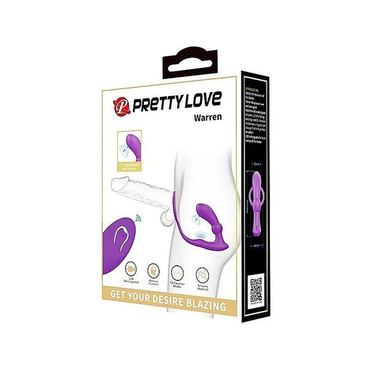 Pretty Love Warren USB Rechargeable 12 Function Prostate Massager Purple - Prostate Toys