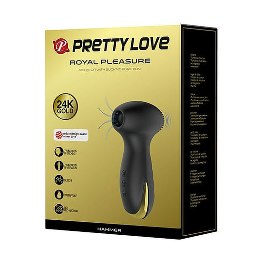 Pretty Love Hammer Rechargeable Clitoral Stimulator Black - Clit Ticklers and Pulsators
