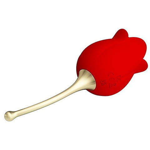 Pretty Love Rose Lover Rechargeable Tongue Licking Vibrator Red - Clit Ticklers and Pulsators