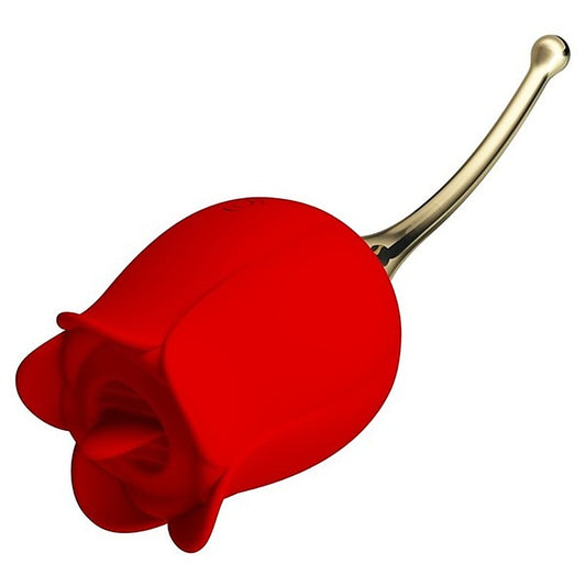 Pretty Love Rose Lover Rechargeable Tongue Licking Vibrator Red - Clit Ticklers and Pulsators