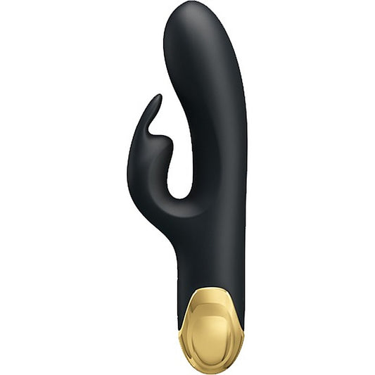 Pretty Love Double Pleasure 7 Function Rechargeable Rabbit Vibrator Black - Rabbit Vibrators