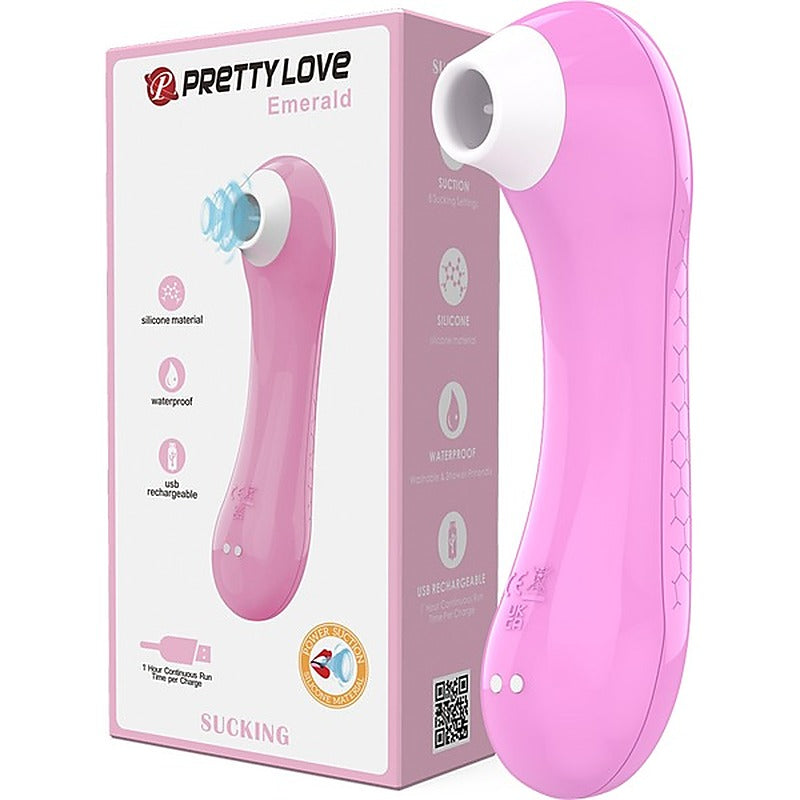 Pretty Love Rechargeable Sucking Emerald Clitoral Massager - Clit Ticklers and Pulsators