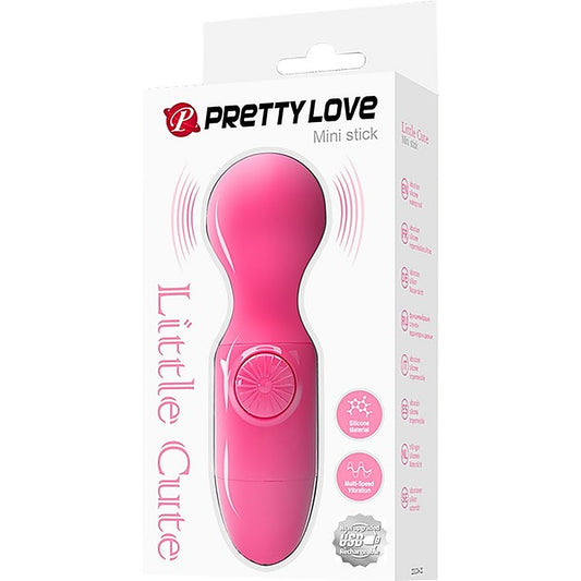 Pretty Love Rechargeable Mini Stick Body Wand Massager Pink - Body Wands