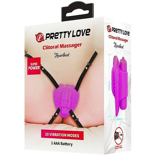 Pretty Love Heartbeat Vibrating Clitoral Massager Purple - Clit Ticklers and Pulsators