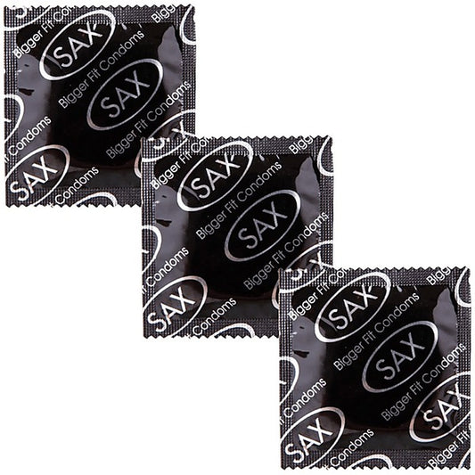 Sax Bigger Fit Straight Latex Condoms 56mm 144 Pack - Condoms