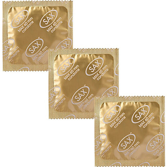 Sax Max Fit Straight Shafted Latex Condoms 60mm 144 Pack - Condoms