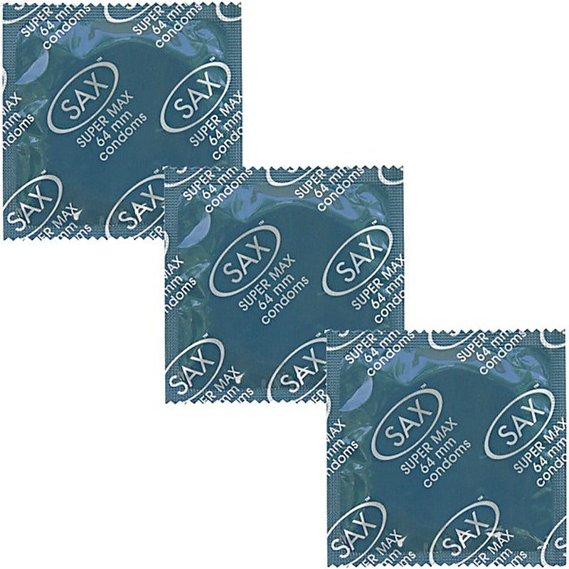Super Max Fit Smooth Latex Condoms 64mm by Sax - Condoms
