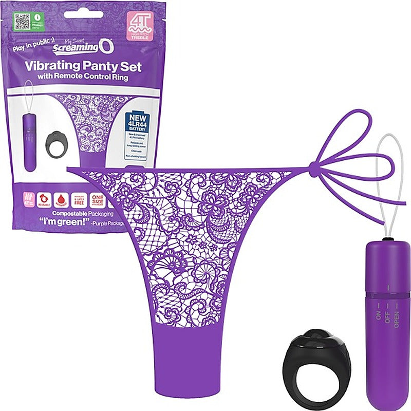 Vibrating Panty Set With Remote Ring 4T by Screaming O - Remote Control Vibrators