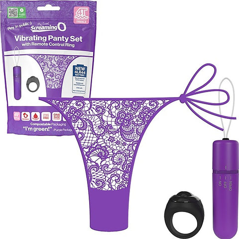 Vibrating Panty Set With Remote Ring 4T by Screaming O - Remote Control Vibrators