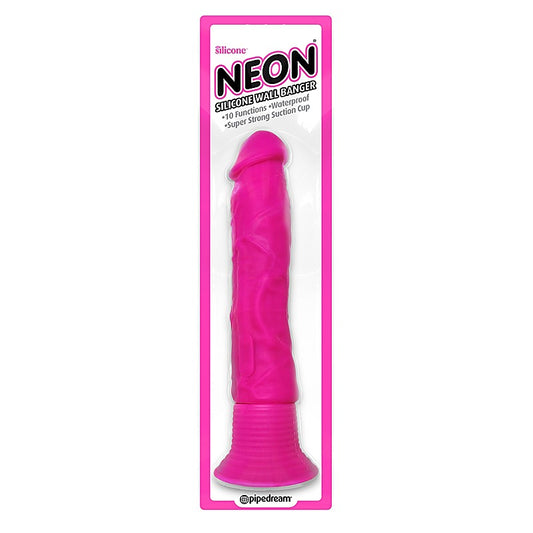 Pipedream Neon Silicone Wall Banger Vibrating Dildo - Vibrating Dildos