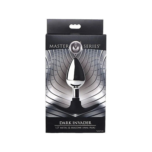Master Series Dark Invader Metal & Silicone Anal Plug Medium - Butt Plugs