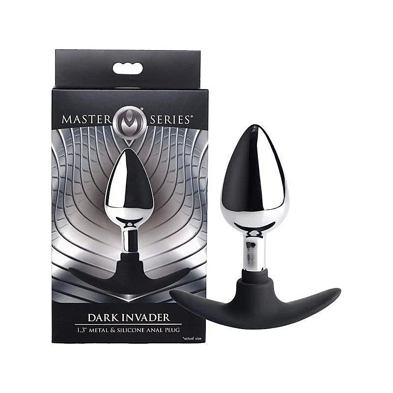 Dark Invader Metal & Silicone Anal Plug Medium by XR Brands - Butt Plugs