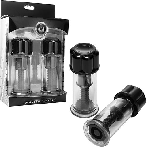 Black Maxxx Powerful Twist Nipple Suckers by XR Brands - Nipple and Clit Clamps