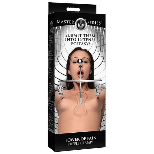 Master Series Tower Of Pain BDSM Play Nipple Clamps - Nipple and Clit Clamps