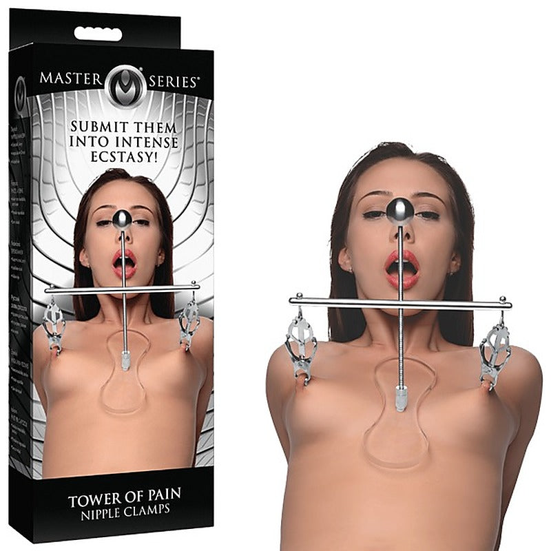 Master Series Tower Of Pain BDSM Play Nipple Clamps - Nipple and Clit Clamps