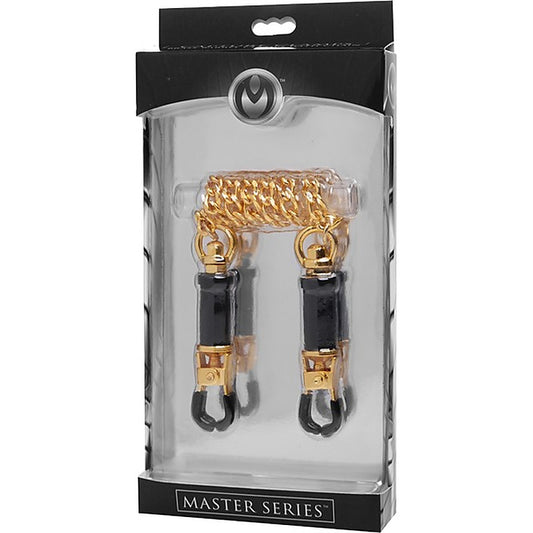 Master Series Deluxe Adjustable Bondage Nipple Clamps - Nipple and Clit Clamps