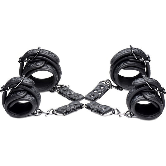 Master Series Concede Wrist and Ankle Restraint Set With Bonus Hog Tie Adaptor - Cuffs And Restraints