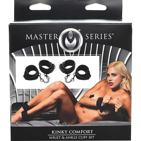 Master Series Kinky Comfort BDSM Cuff Set by XR Brands - Cuffs And Restraints