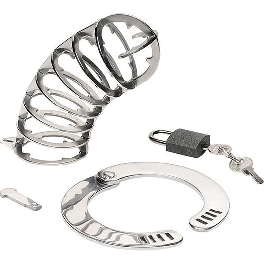 Master Series Stainless Steel Spiked Mens Chastity Cage - Male Chastity