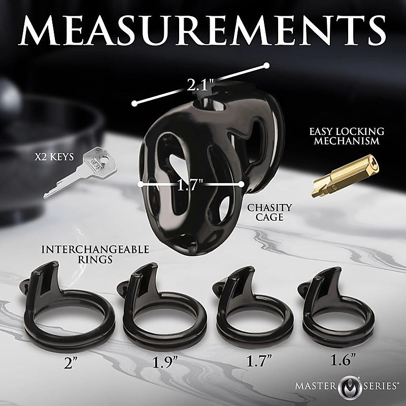 Hard Stop Double Ring Chastity Cage by XR Brands - Male Chastity