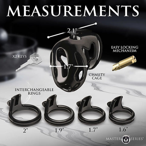 Hard Stop Double Ring Chastity Cage by XR Brands - Male Chastity
