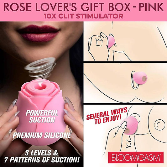XR Brands The Rose Lovers Clitoral Vibrator Gift Box - Clit Ticklers and Pulsators