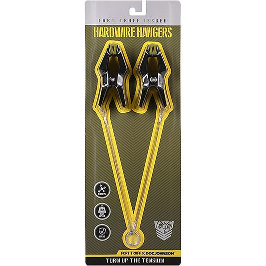 Doc Johnson Fort Troff Hardwire Hangers Nipple Clamps Black - Nipple and Clit Clamps