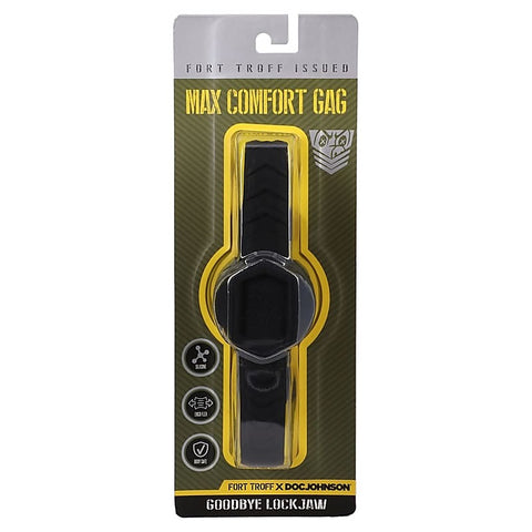 Doc Johnson Fort Troff Max Comfort BDSM Play Mouth Gag Black - Bondage Gags and Bits