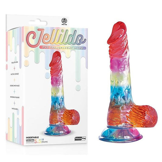 Excellent Power Jellido Clear Coloured 14 cm Suction Cup Realistic Dildo - Realistic Dildos