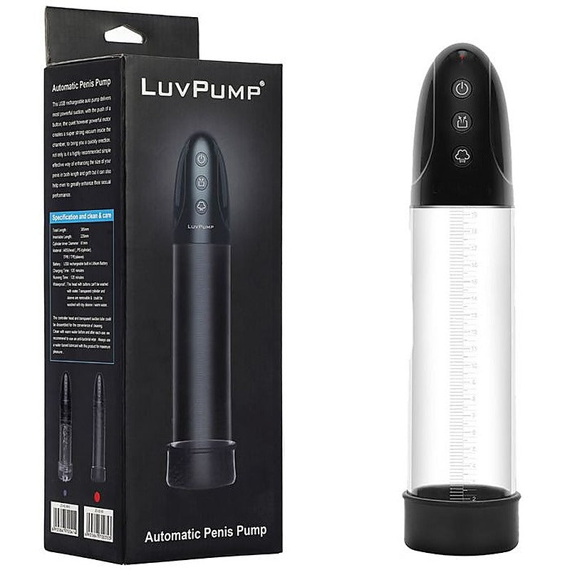 LuvPump USB Rechargeable Automatic Penis Pump by Shots Toys - Penis Pumps And Stretchers