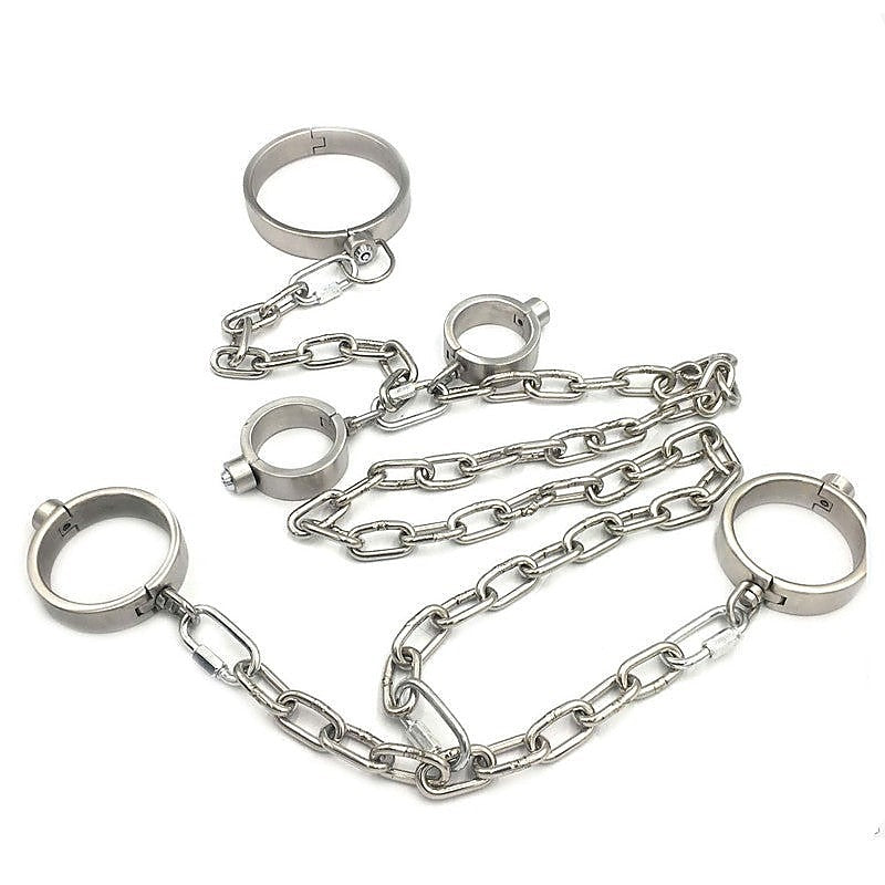 Press Key BDSM Play Collar, Wrist and Ankle Kit - Bondage Kits