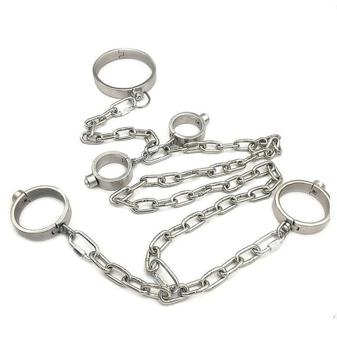 Press Key BDSM Play Collar, Wrist and Ankle Kit - Bondage Kits