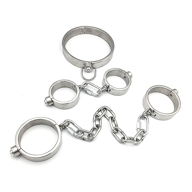 Press Key BDSM Play Collar, Wrist and Ankle Kit - Bondage Kits