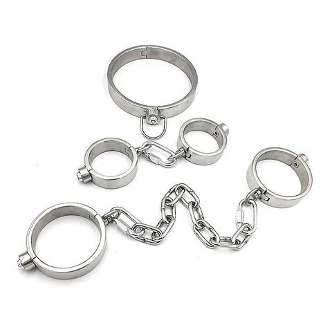 Press Key BDSM Play Collar, Wrist and Ankle Kit - Bondage Kits