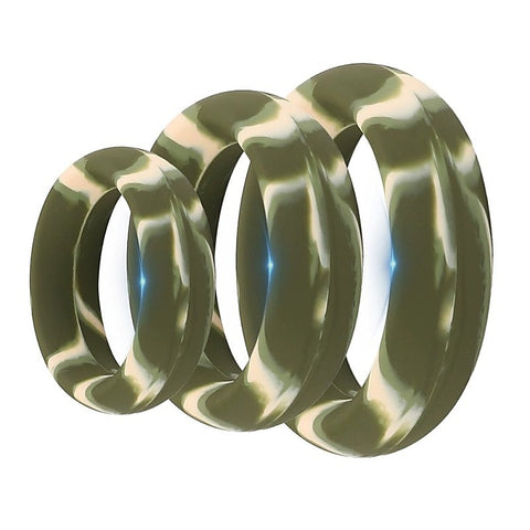 Mixed Color Men's Stretchy Silicone Penis Ring Set - Stretchy Cock Rings