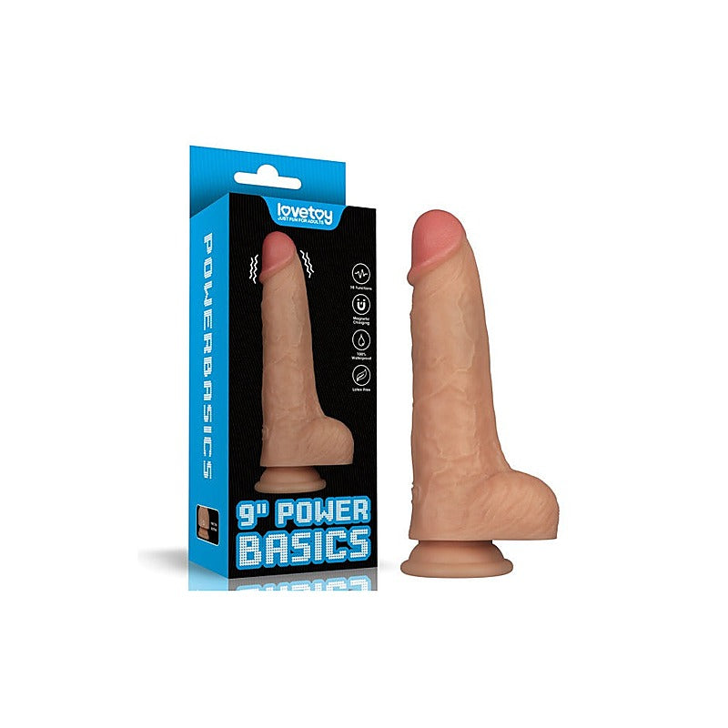 USB Power Basics Vibrating Realistic Cock by Lovetoy - Realistic Dildos