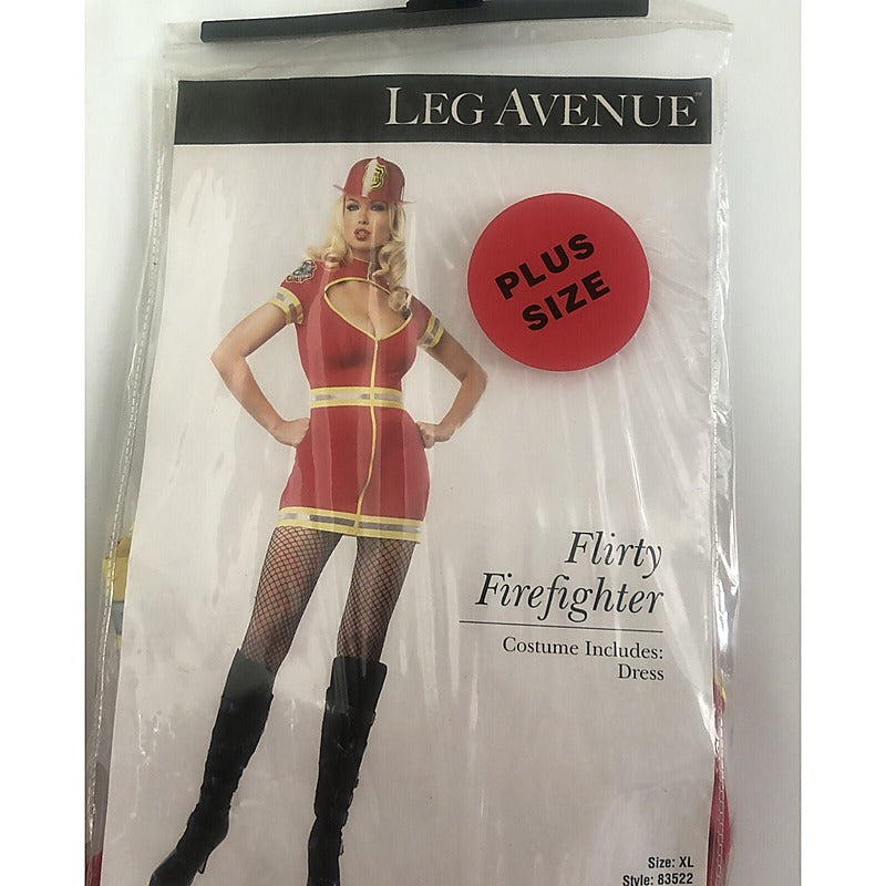 Leg Avenue Womens XLarge Sexy Red Firefighter Halloween Costume Romper Black - Fancy Dress Ups