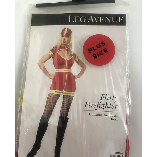 Leg Avenue Womens XLarge Sexy Red Firefighter Halloween Costume Romper Black - Fancy Dress Ups