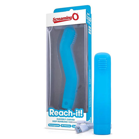 Charged Reach-it Rechargeable Curved Vibrator by Screaming O - G-Spot Vibrators