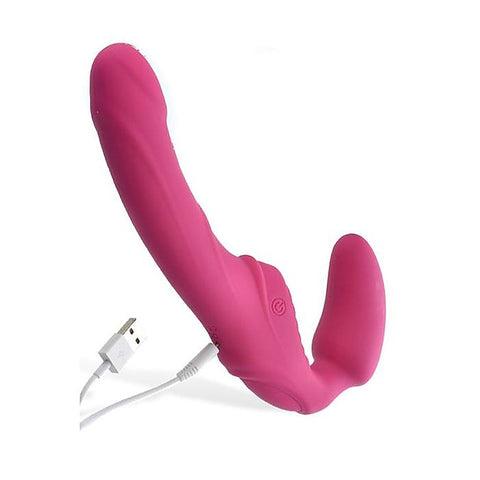 USB Rechargeable Vibrating Strapless Strap-On by Adam & Eve - Strap On Sextoys