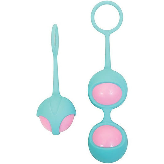Adam and Eve Eves 2 Piece Kegel Training Set Teal/Pink - Love Eggs and Kegel Exercisers