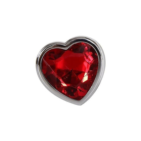 Adam and Eve Metallic Gen Butt Plug with Heart Gem Base - Butt Plugs