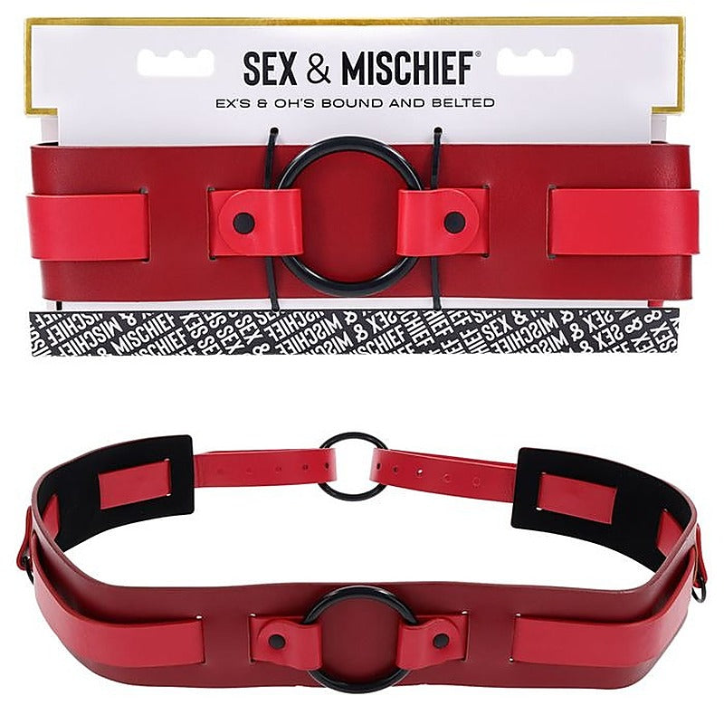 S&M Exs & Ohs Bound and Belted BDSM Collar by Sportsheets - Collars and Leads