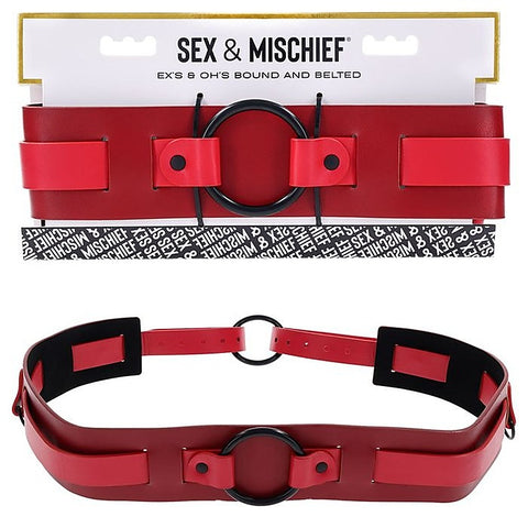 S&M Exs & Ohs Bound and Belted BDSM Collar by Sportsheets - Collars and Leads