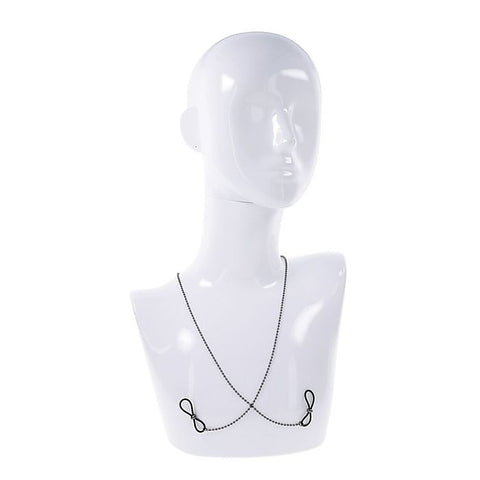 Sportsheets S&M Exs & Ohs Body Jewelry Metal Chain with Nipple Ties - Collars and Leads