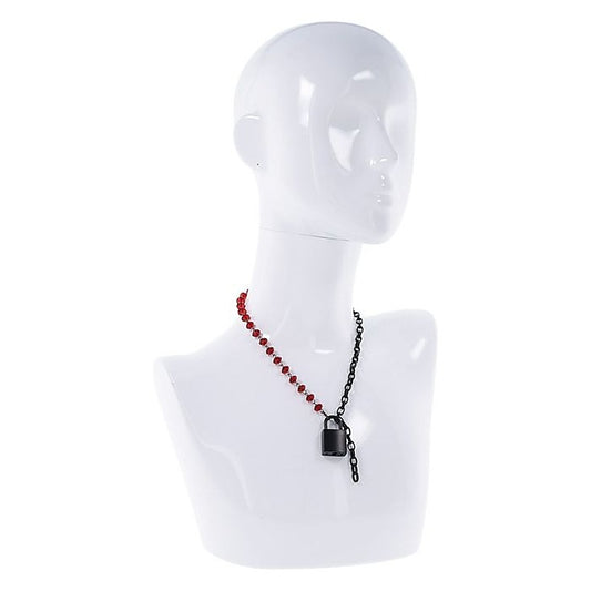 Sportsheets S&M Exs & Ohs Crystal Day BDSM Collar Jewellery Red/Black - Collars and Leads