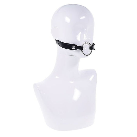 Sportsheets EDGE Interchangeable BDSM Play Mouth Gag Ring Black - Bondage Gags and Bits