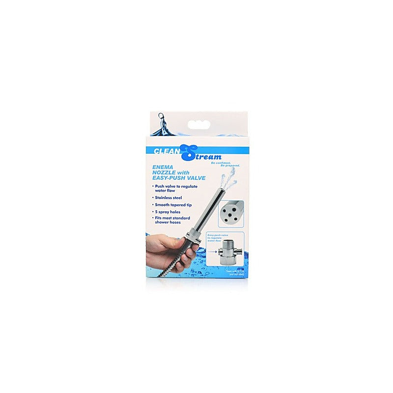 CleanStream Enema Nozzle With Push Valve by XR Brands - Enemas and Douches