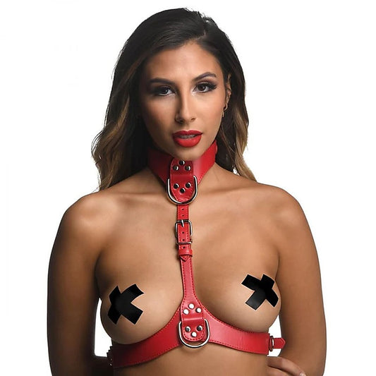 Female Chest Vegan Leather Harness by XR Brands - Cuffs And Restraints