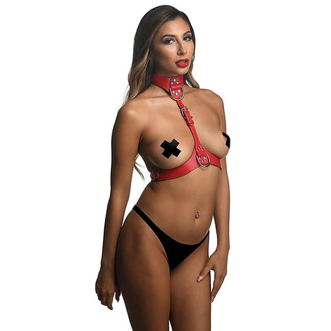 Female Chest Vegan Leather Harness by XR Brands - Cuffs And Restraints